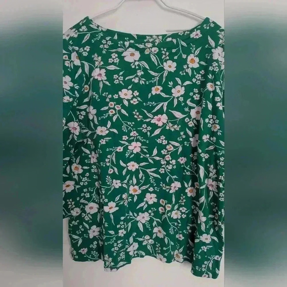 Croft And Barrow Three-Quarter Sleeve Women's Top Size Lg Floral Boat Neck (EUC) - Picture 11 of 12